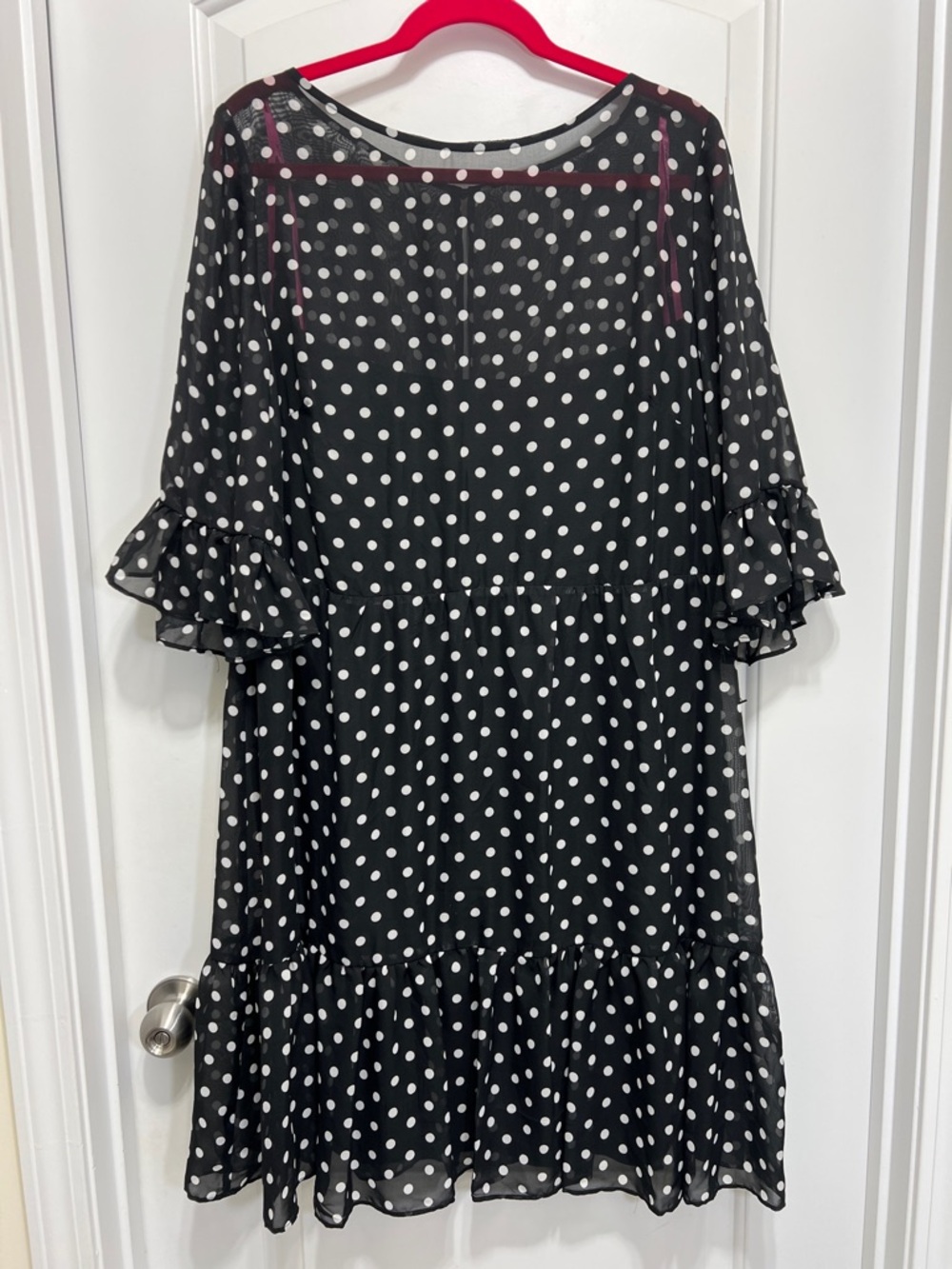 Betsey Johnson Black and White Polka Dot Midi Dress